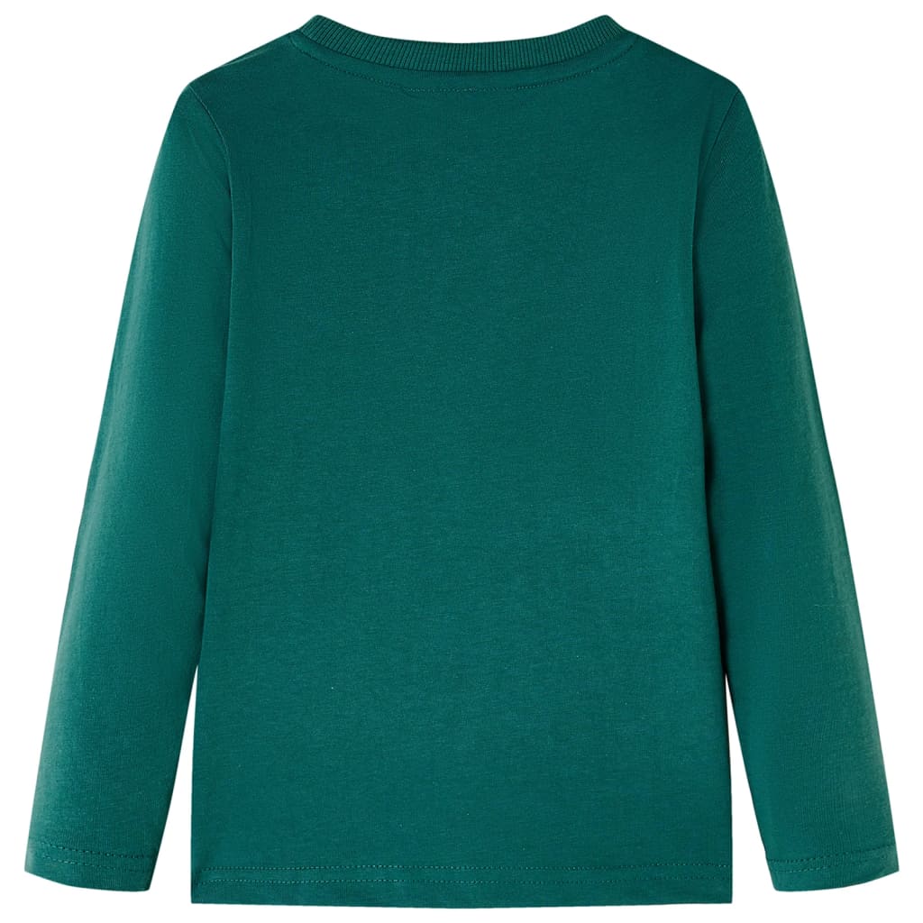 Tricou de copii cu mâneci lungi, verde, 128 GartenMobel Dekor