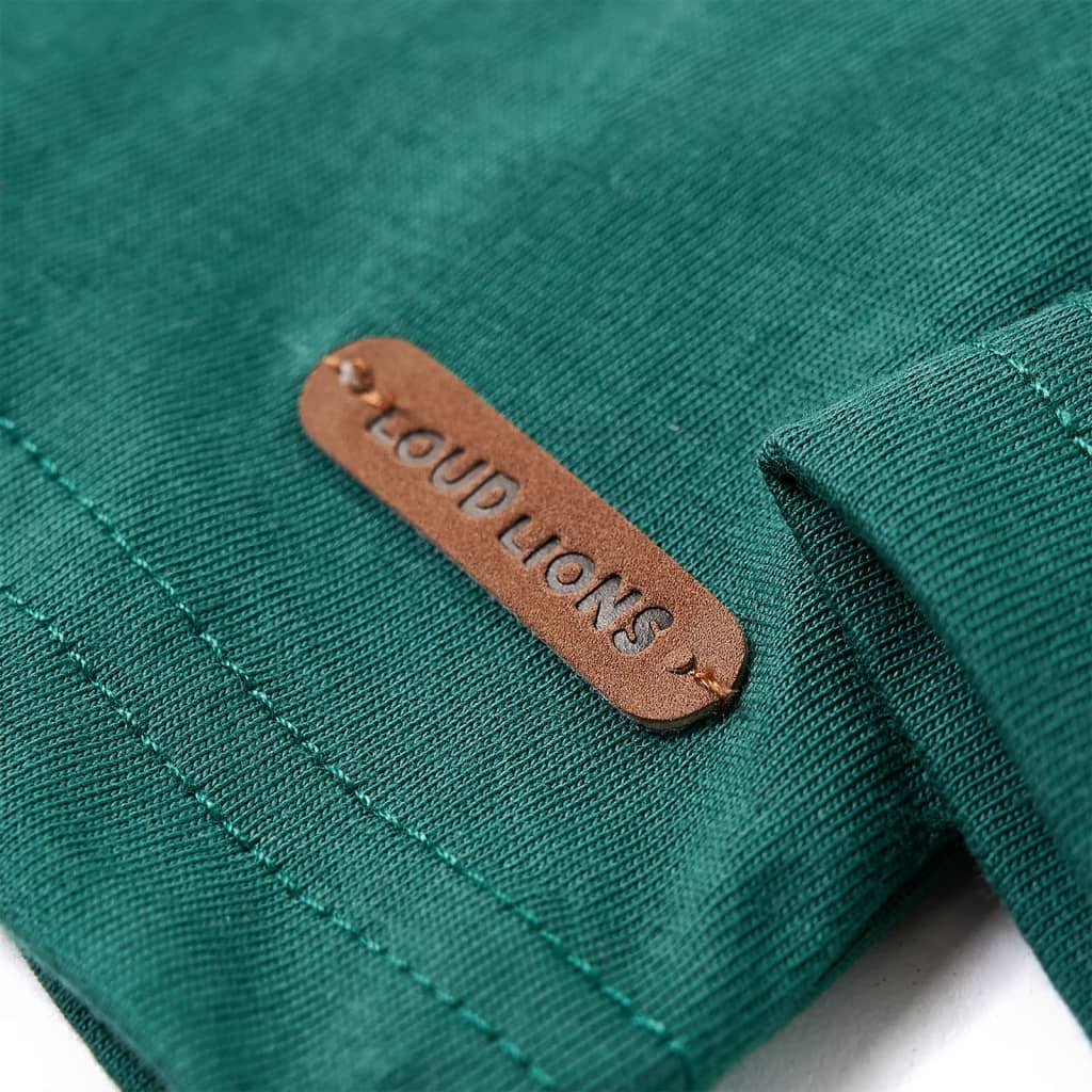 Tricou de copii cu mâneci lungi, verde, 140 GartenMobel Dekor
