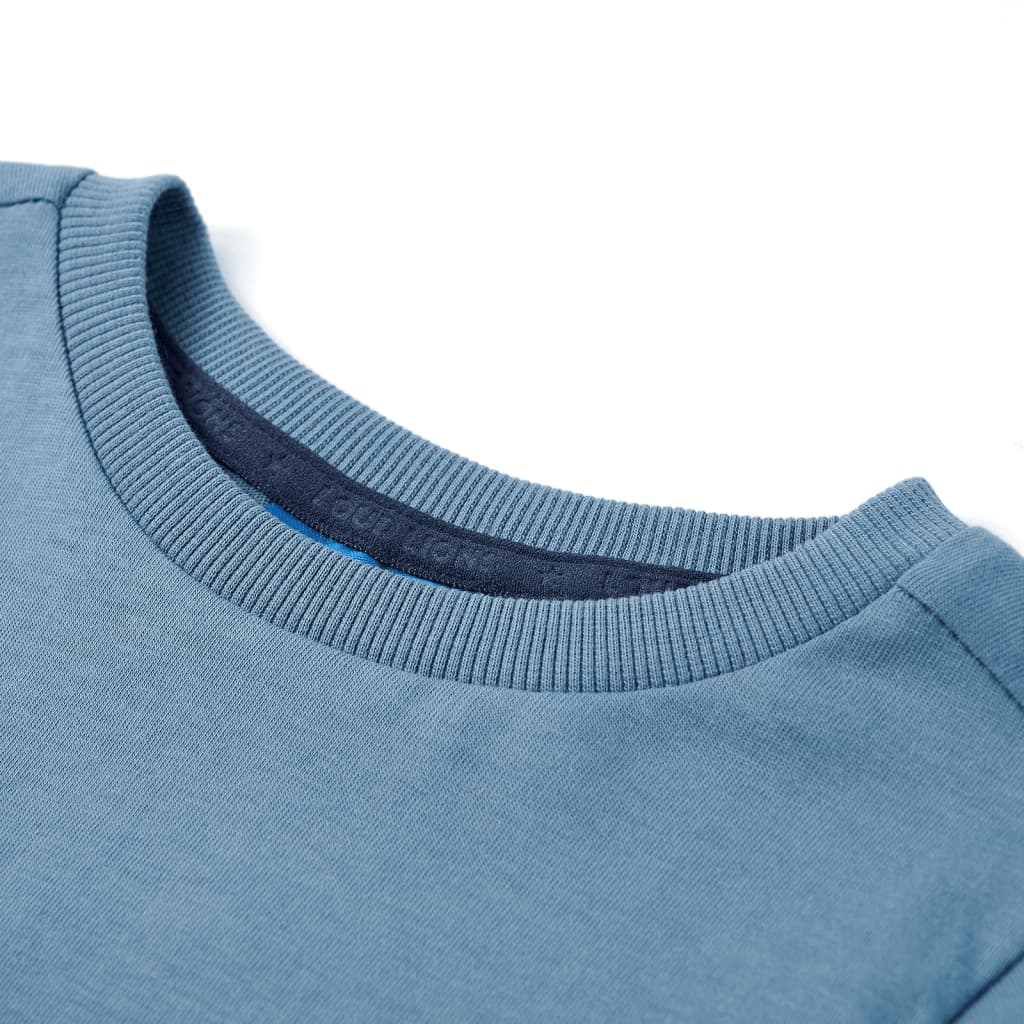 Tricou de copii cu mâneci lungi albastru mediu 116 GartenMobel Dekor