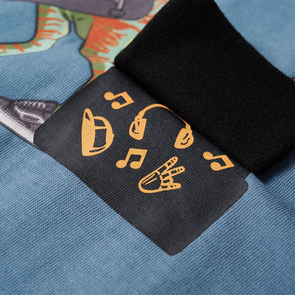 Tricou de copii cu mâneci lungi albastru mediu 116 GartenMobel Dekor