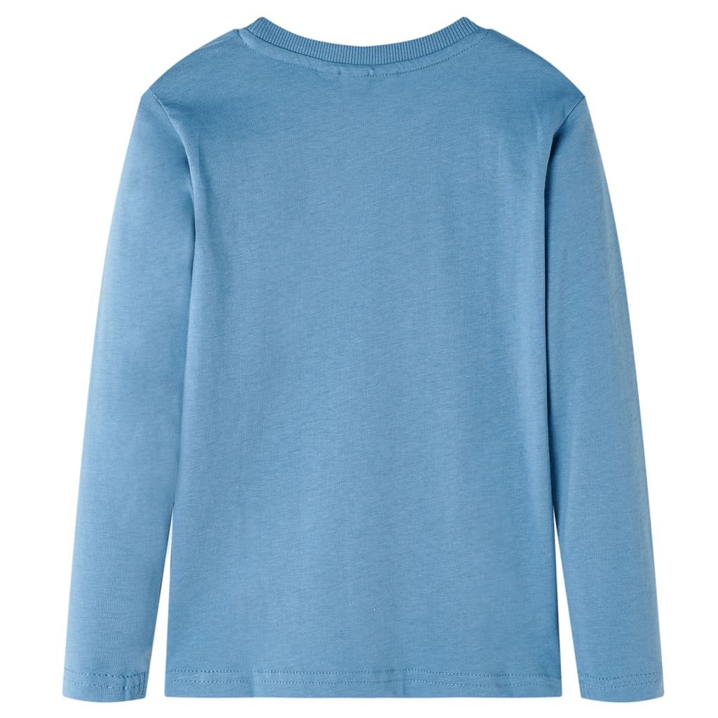 Tricou de copii cu mâneci lungi albastru mediu 116 GartenMobel Dekor