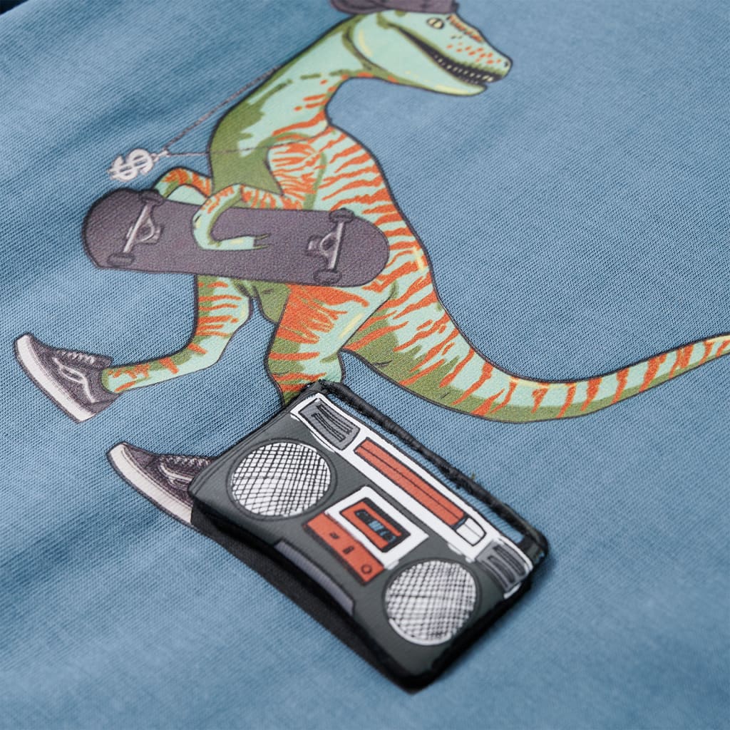 Tricou de copii cu mâneci lungi albastru mediu 116 GartenMobel Dekor
