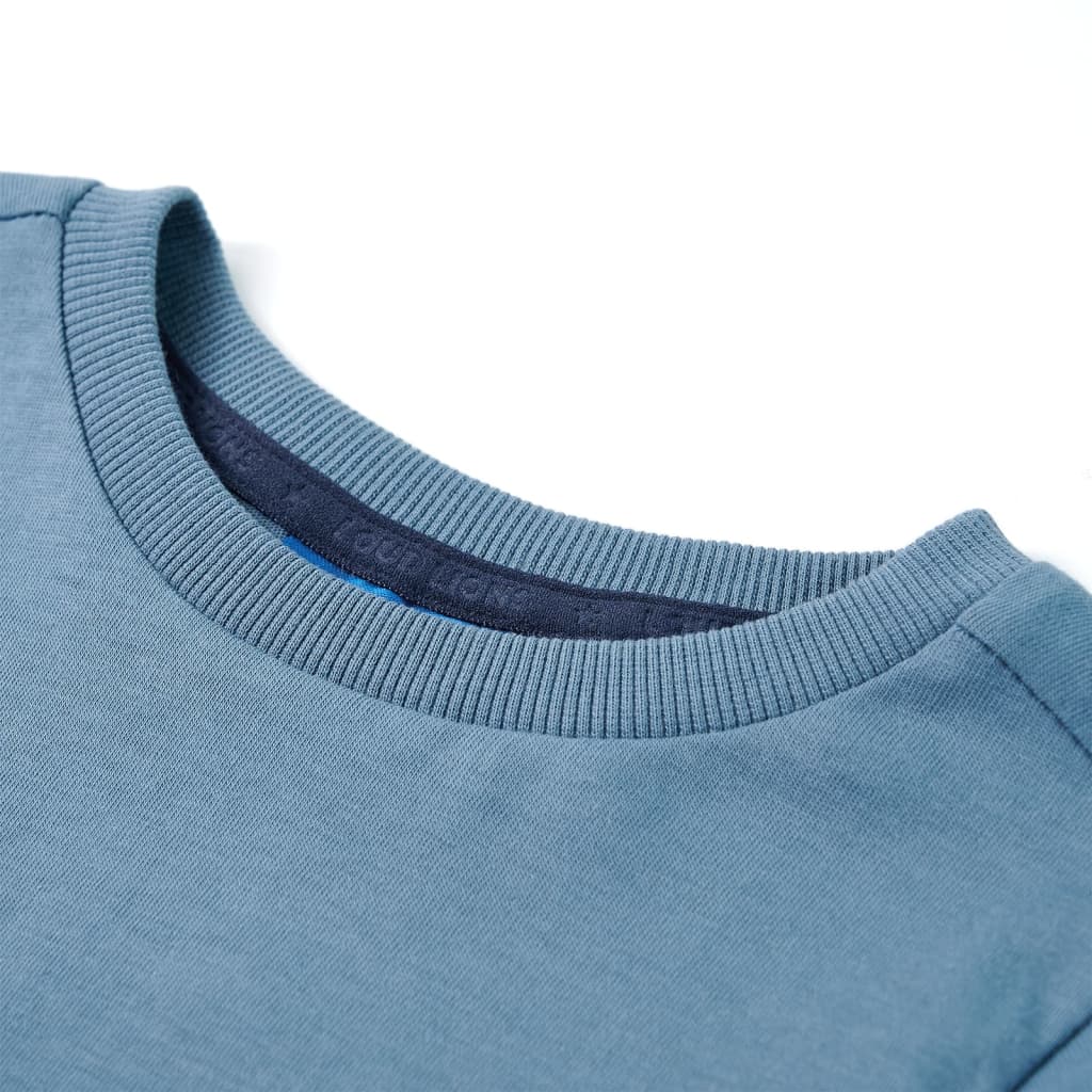 Tricou de copii cu mâneci lungi albastru mediu 92 GartenMobel Dekor