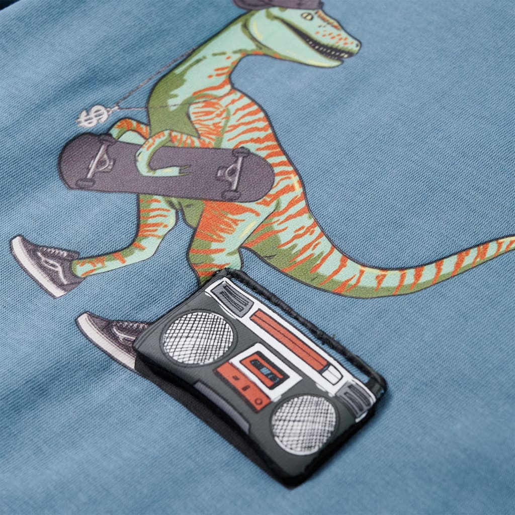 Tricou de copii cu mâneci lungi albastru mediu 92 GartenMobel Dekor