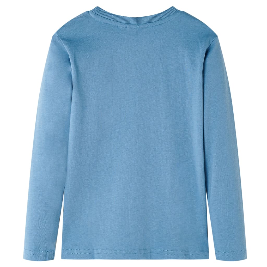 Tricou de copii cu mâneci lungi albastru mediu 92 GartenMobel Dekor