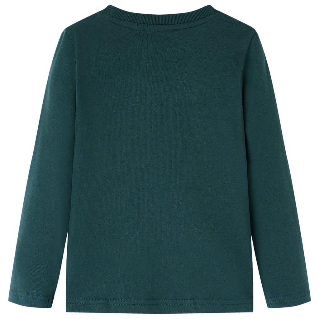 Tricou de copii cu mâneci lungi verde închis 104 GartenMobel Dekor