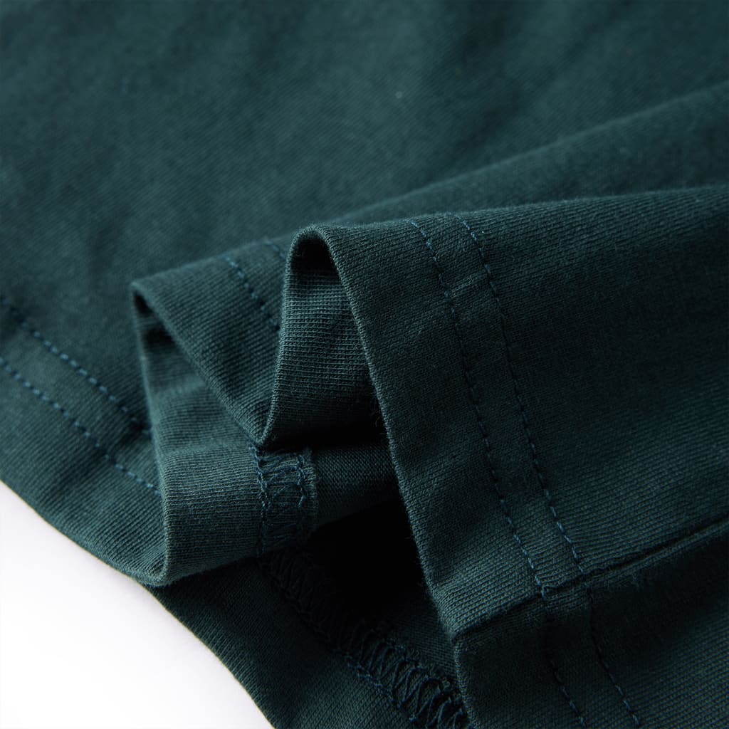 Tricou de copii cu mâneci lungi verde închis 104 GartenMobel Dekor