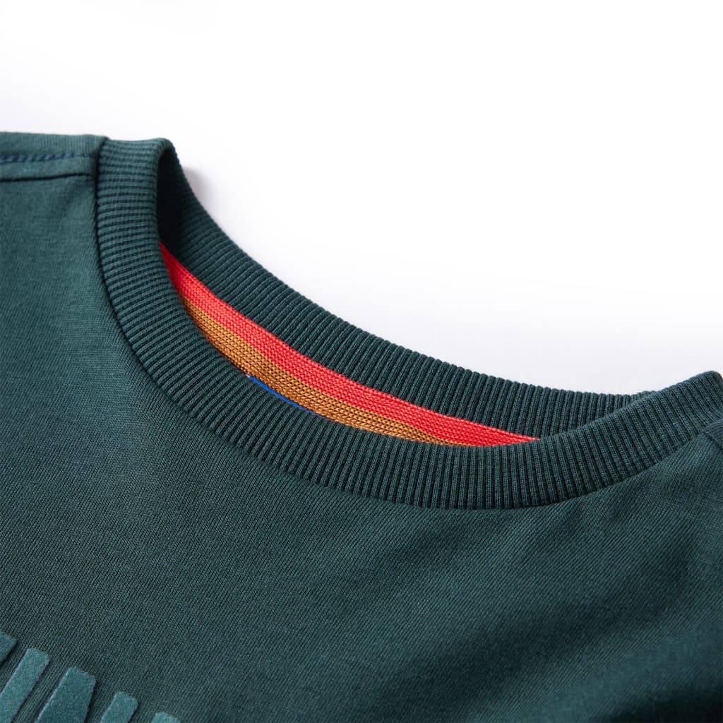 Tricou de copii cu mâneci lungi verde închis 104 GartenMobel Dekor