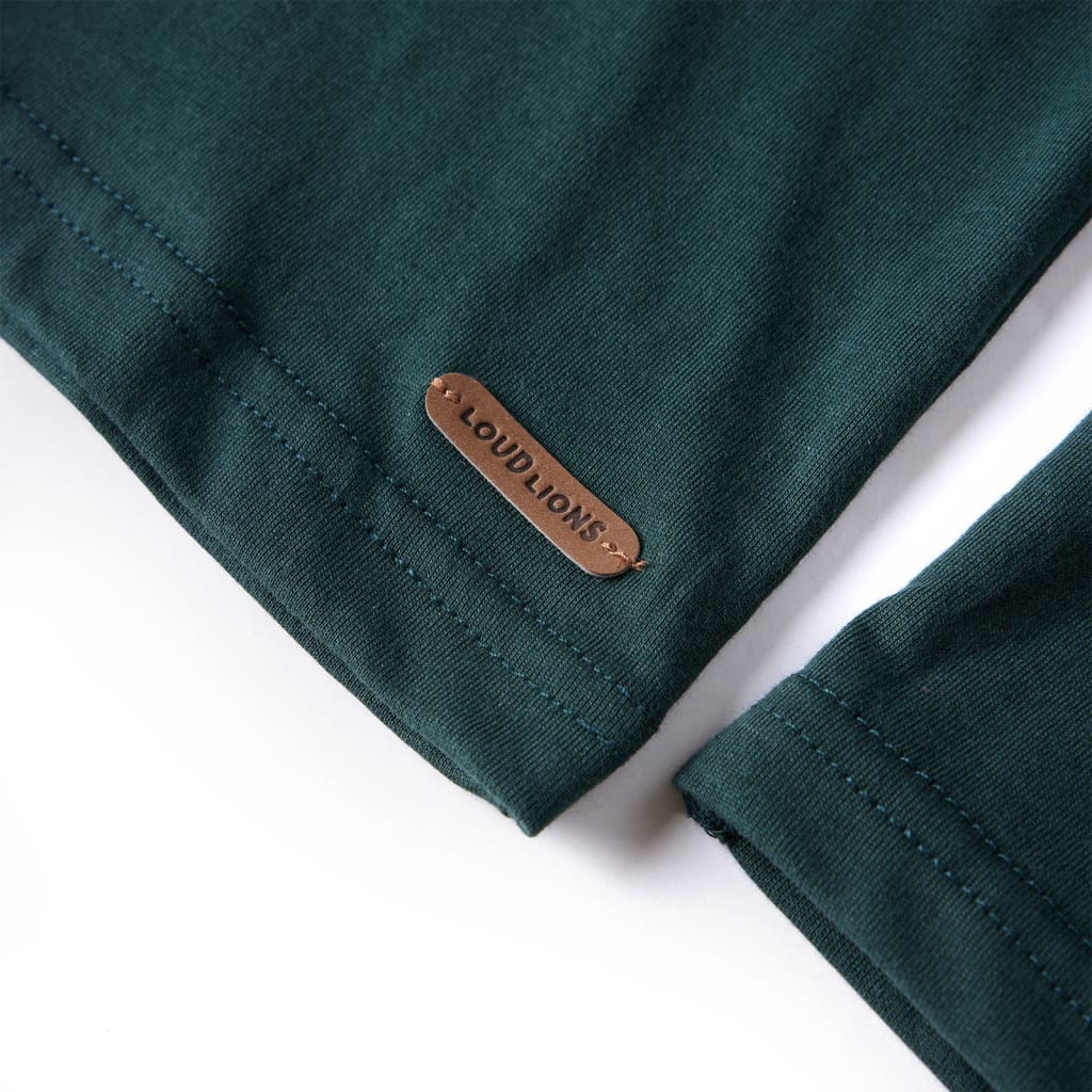 Tricou de copii cu mâneci lungi verde închis 104 GartenMobel Dekor
