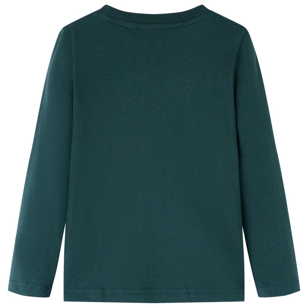 Tricou de copii cu mâneci lungi verde închis 92 GartenMobel Dekor