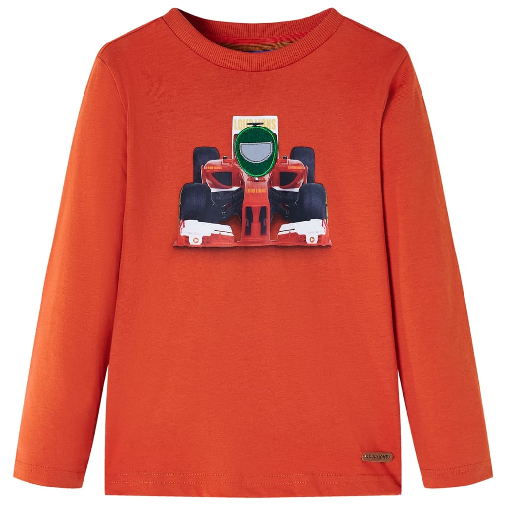 Tricou de copii mâneci lungi, portocaliu, 104 GartenMobel Dekor