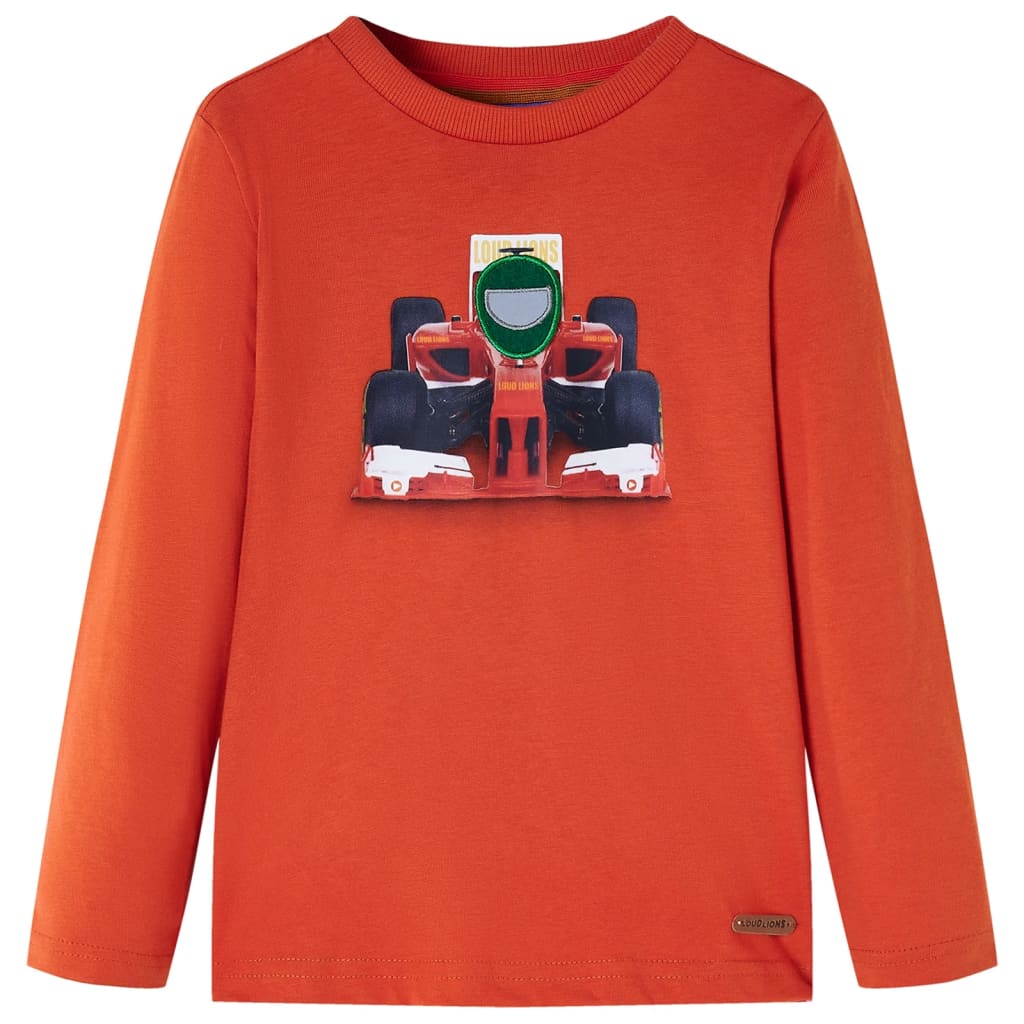 Tricou de copii mâneci lungi, portocaliu, 116 GartenMobel Dekor
