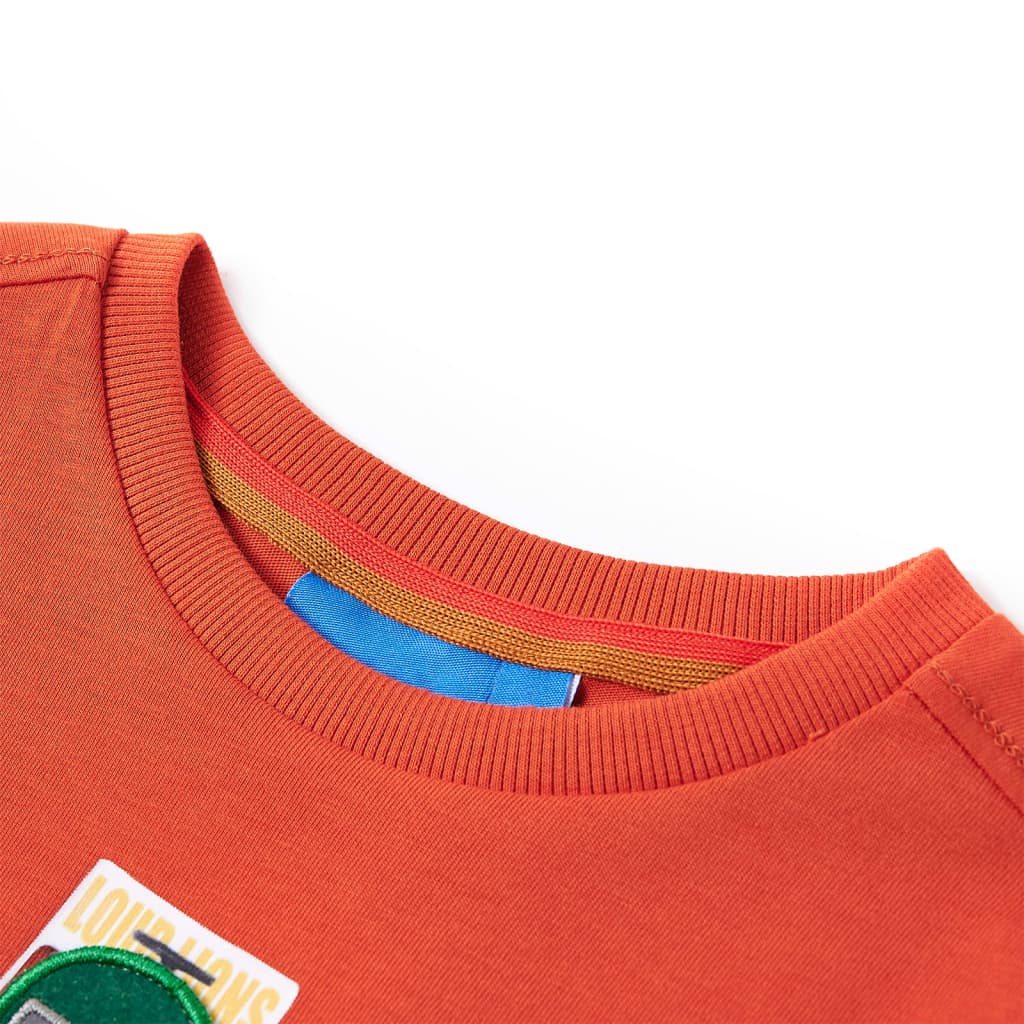 Tricou de copii mâneci lungi, portocaliu, 116 GartenMobel Dekor