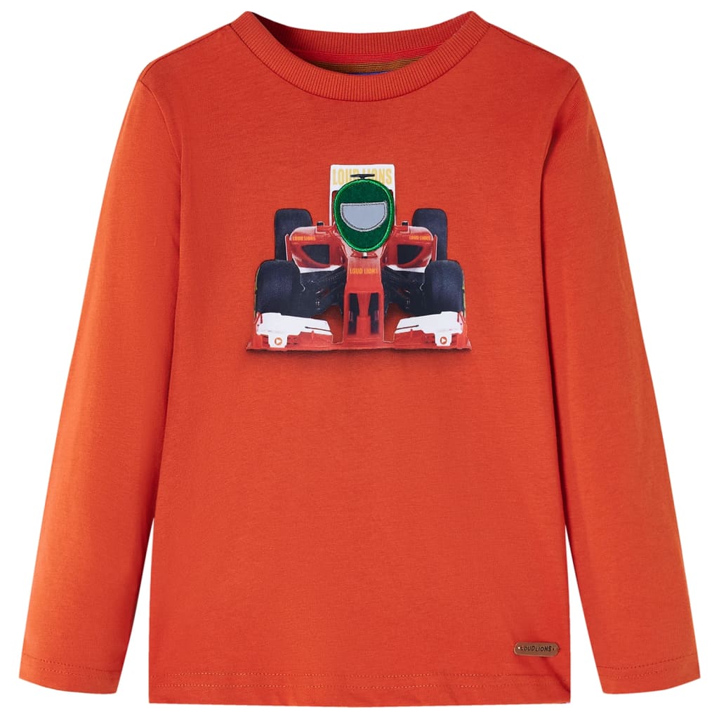 Tricou de copii mâneci lungi, portocaliu, 128 GartenMobel Dekor