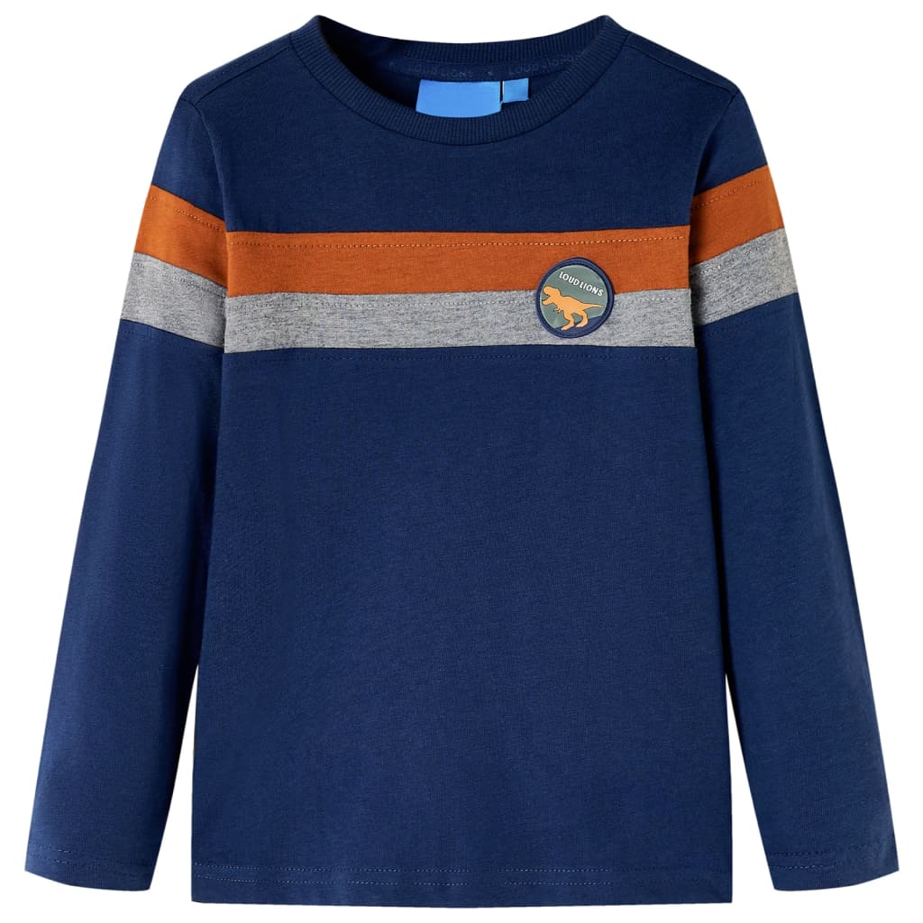 Tricou pentru copii cu mâneci lungi, bleumarin, 116 GartenMobel Dekor