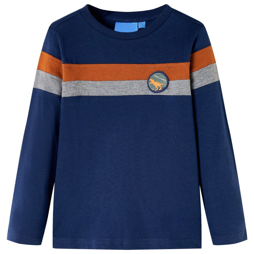 Tricou pentru copii cu mâneci lungi, bleumarin, 92 GartenMobel Dekor