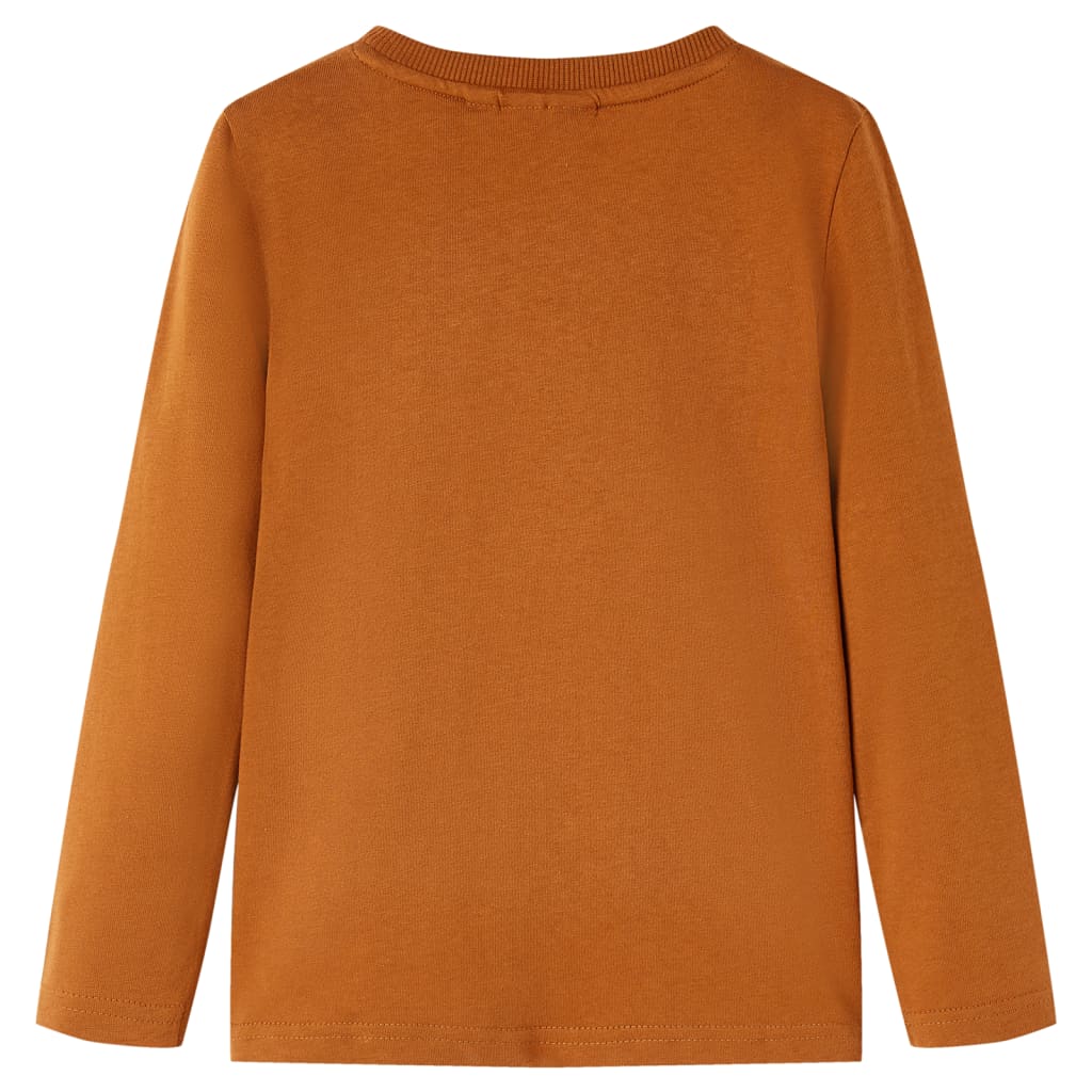 Tricou pentru copii cu mâneci lungi, coniac, 128 GartenMobel Dekor