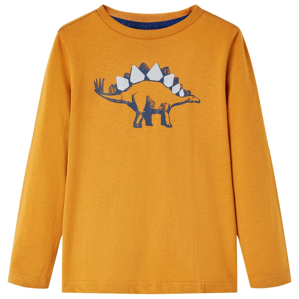 Tricou pentru copii cu mâneci lungi ocru închis 116 GartenMobel Dekor
