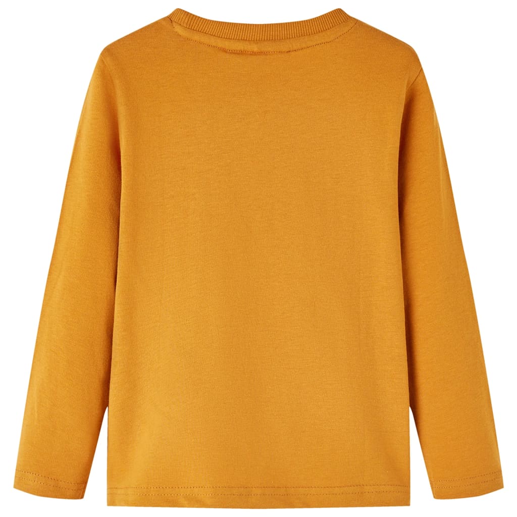 Tricou pentru copii cu mâneci lungi ocru închis 116 GartenMobel Dekor