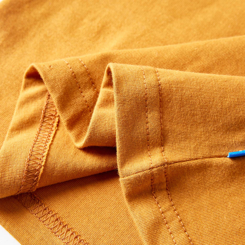 Tricou pentru copii cu mâneci lungi ocru închis 116 GartenMobel Dekor