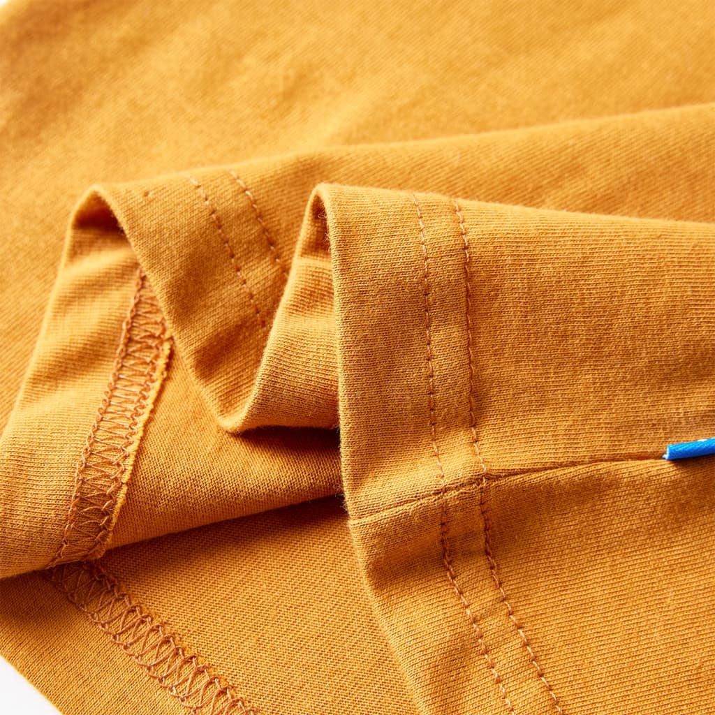 Tricou pentru copii cu mâneci lungi ocru închis 128 GartenMobel Dekor