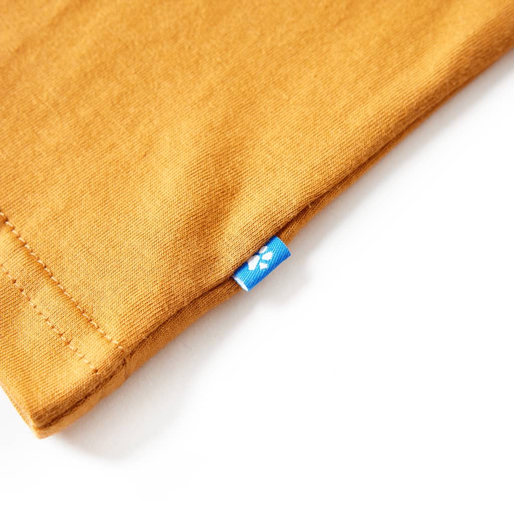 Tricou pentru copii cu mâneci lungi ocru închis 128 GartenMobel Dekor