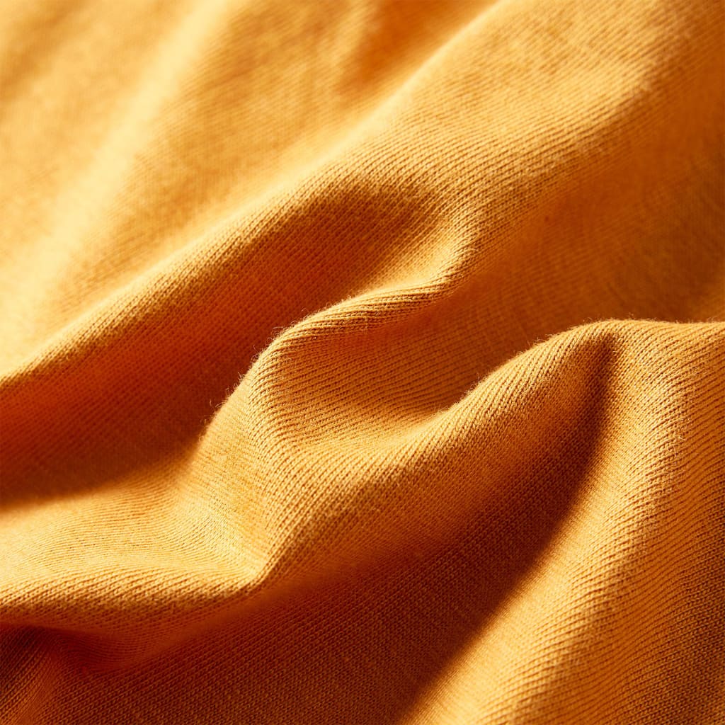 Tricou pentru copii cu mâneci lungi ocru închis 128 GartenMobel Dekor