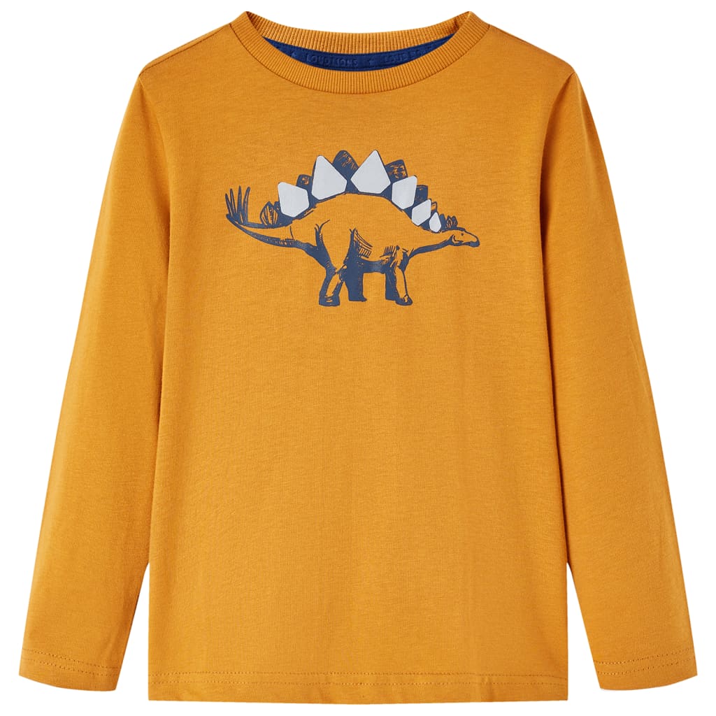 Tricou pentru copii cu mâneci lungi ocru închis 92 GartenMobel Dekor