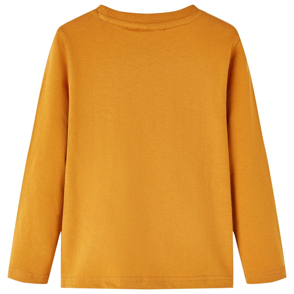 Tricou pentru copii cu mâneci lungi ocru închis 92 GartenMobel Dekor