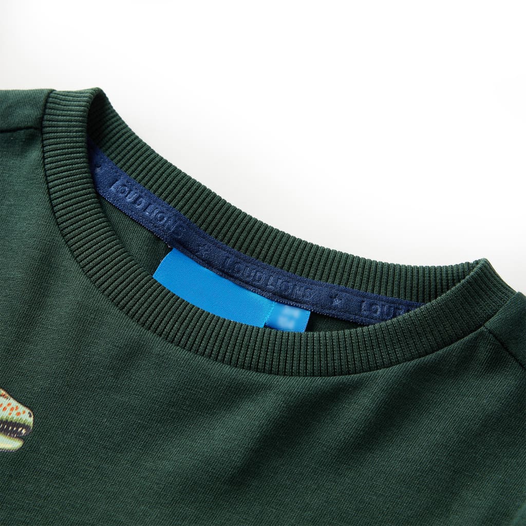 Tricou pentru copii cu mâneci lungi verde închis 104 GartenMobel Dekor