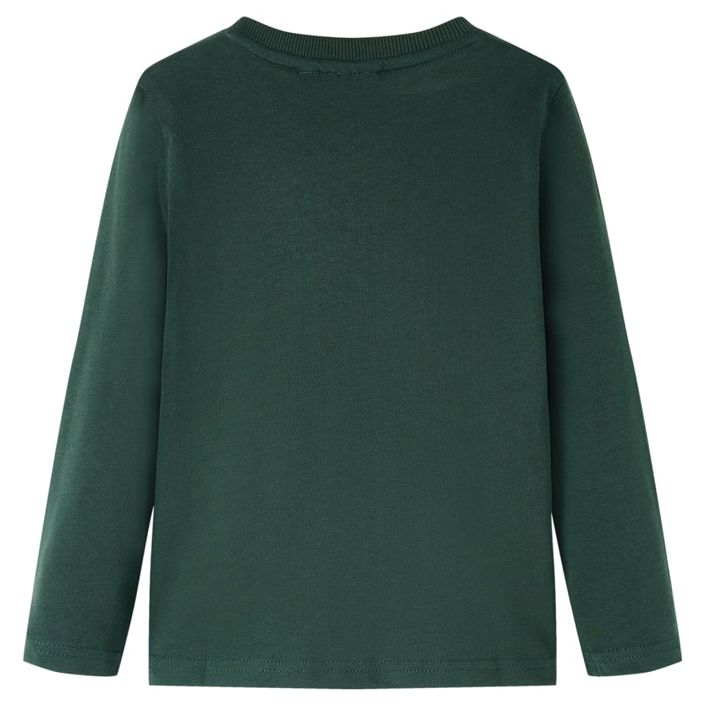 Tricou pentru copii cu mâneci lungi verde închis 104 GartenMobel Dekor