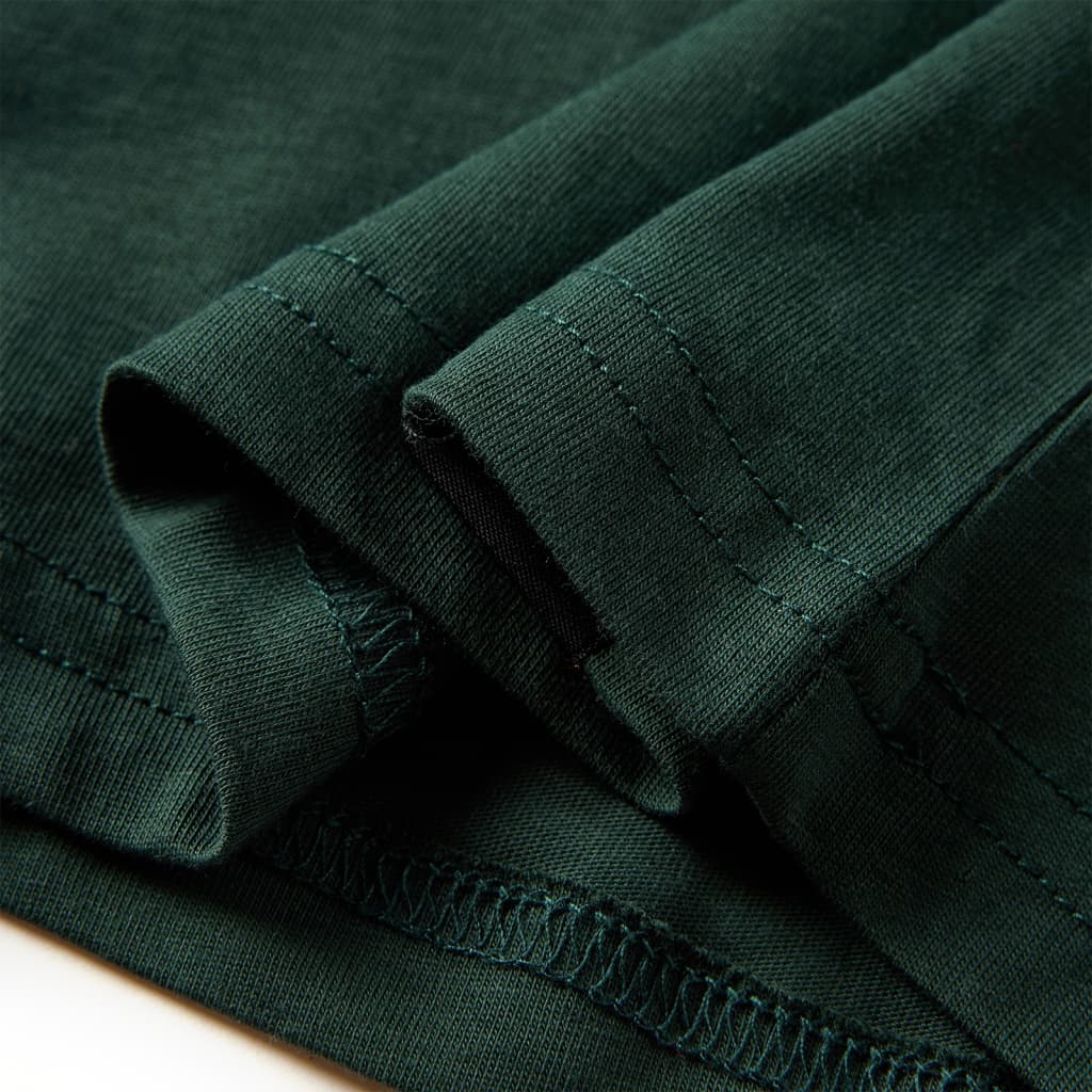 Tricou pentru copii cu mâneci lungi verde închis 104 GartenMobel Dekor