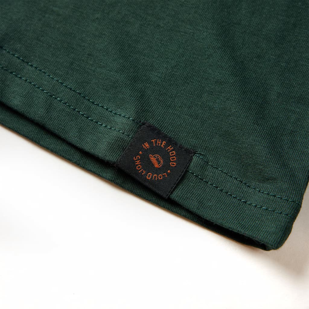 Tricou pentru copii cu mâneci lungi verde închis 104 GartenMobel Dekor