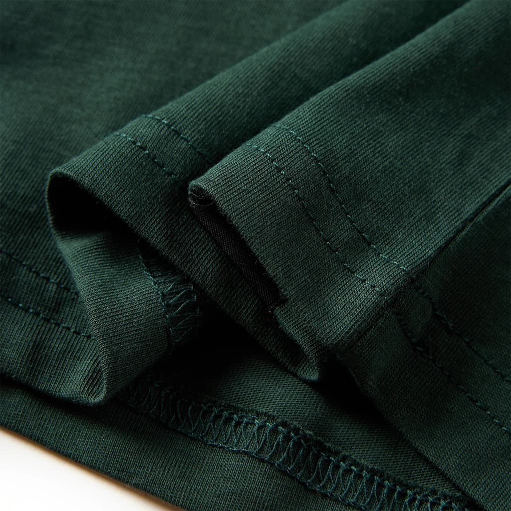 Tricou pentru copii cu mâneci lungi verde închis 116 GartenMobel Dekor