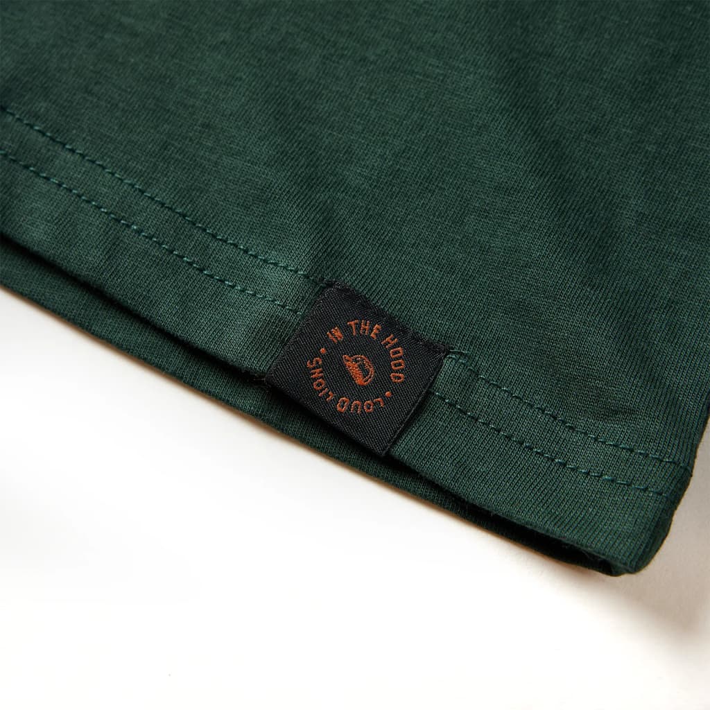 Tricou pentru copii cu mâneci lungi verde închis 116 GartenMobel Dekor