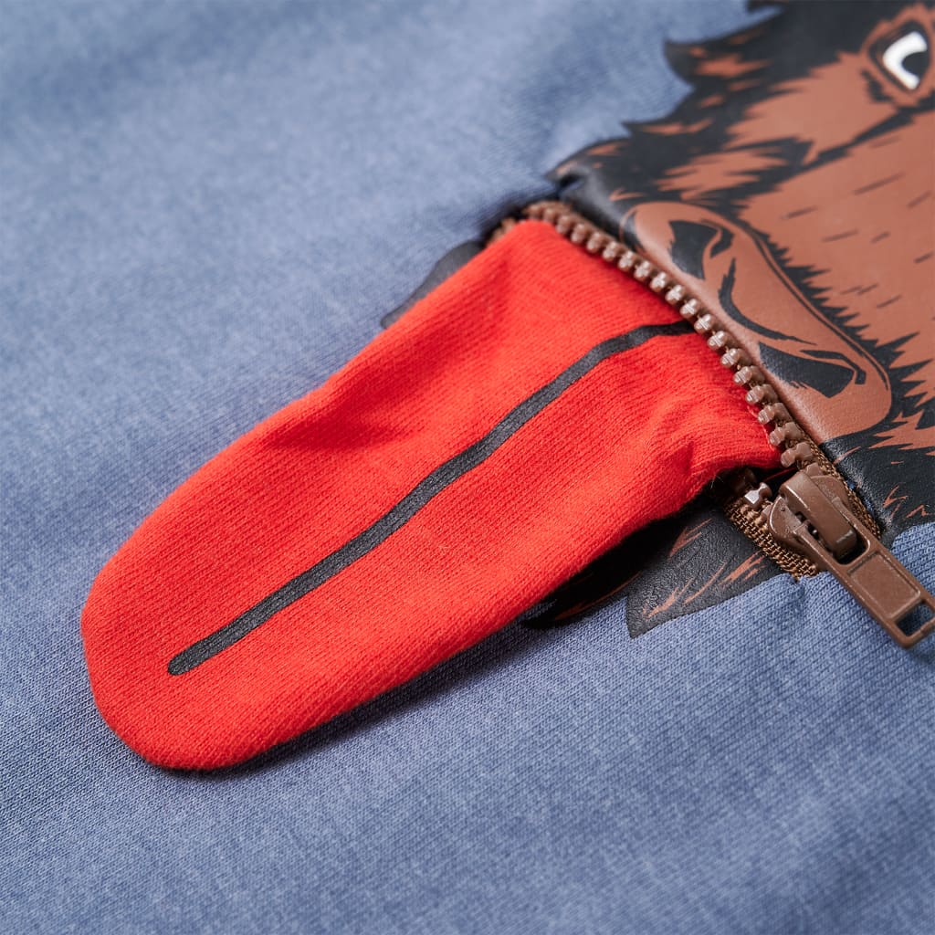 Hanorac pentru copii cu glugă, albastru melanj, 92 GartenMobel Dekor