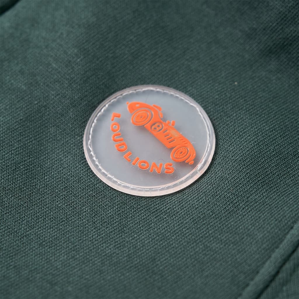 Hanorac pentru copii cu glugă și fermoar, verde închis, 92 GartenMobel Dekor