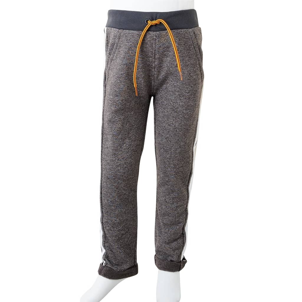 Pantaloni de trening pentru copii, gri închis melanj, 116 GartenMobel Dekor