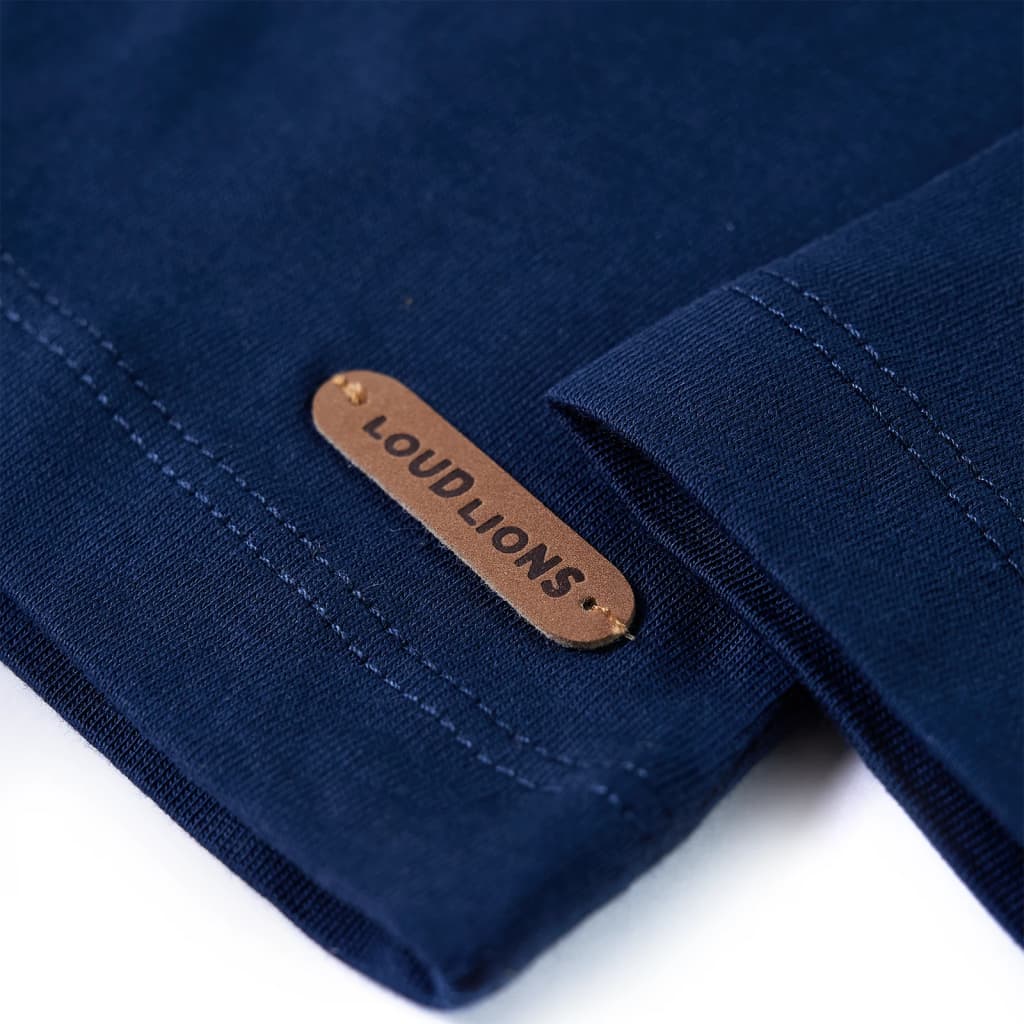 Tricou copii mâneci lungi, bleumarin, 128 GartenMobel Dekor