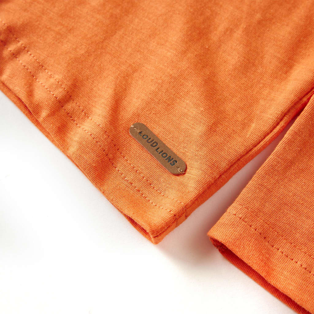 Tricou copii mâneci lungi, portocaliu închis 116 GartenMobel Dekor