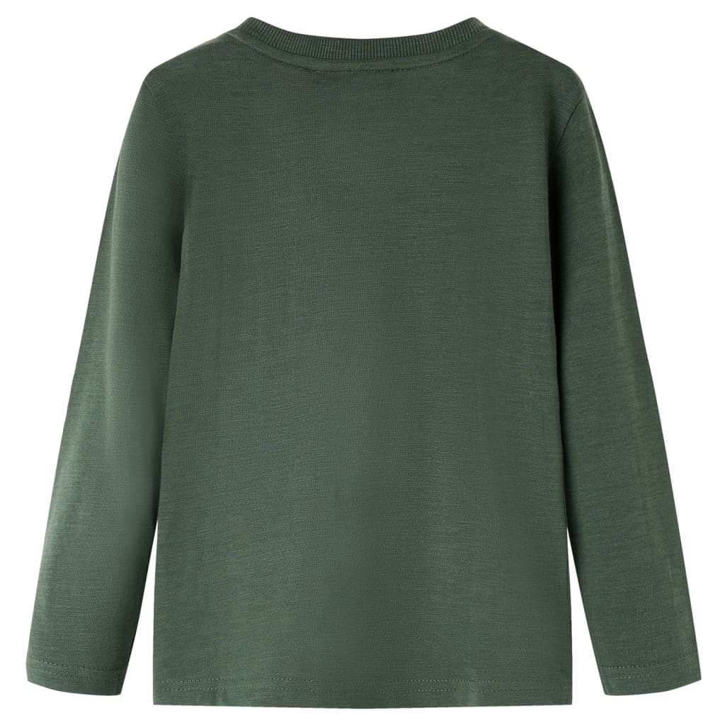 Tricou copii mâneci lungi, verde închis, 116 GartenMobel Dekor
