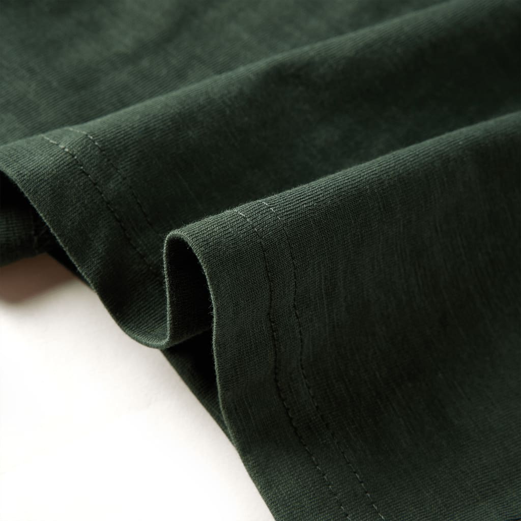 Tricou copii mâneci lungi, verde închis, 116 GartenMobel Dekor