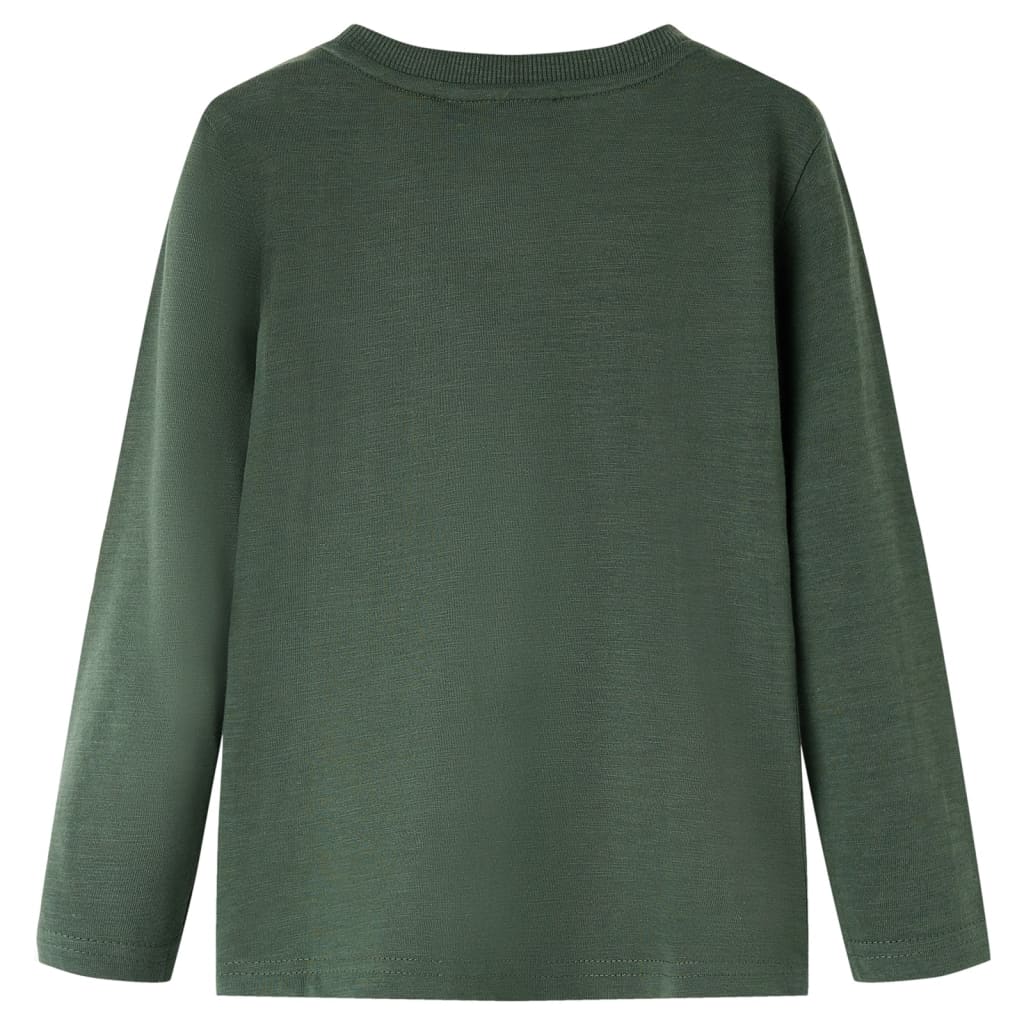 Tricou copii mâneci lungi, verde închis, 128 GartenMobel Dekor