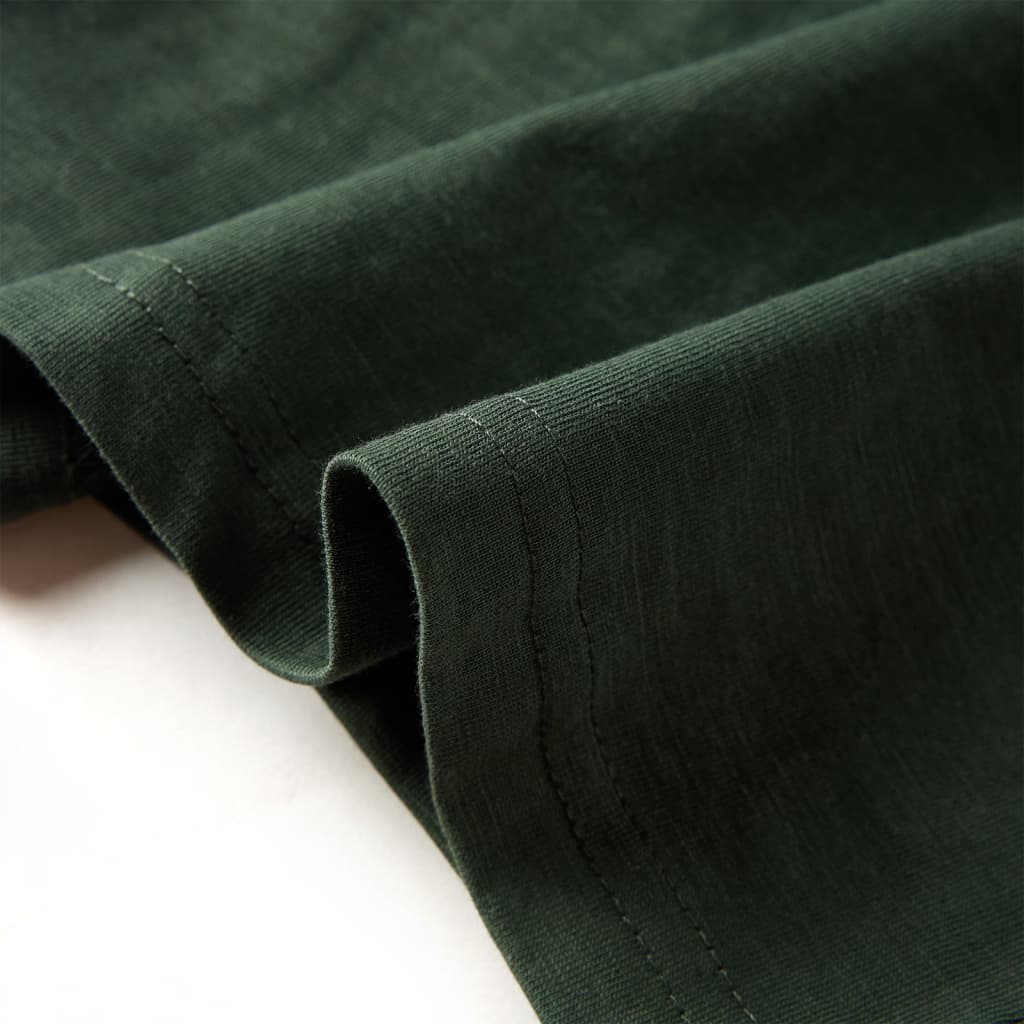 Tricou copii mâneci lungi, verde închis, 128 GartenMobel Dekor