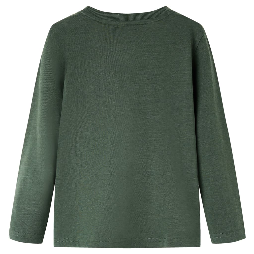 Tricou copii mâneci lungi, verde închis, 92 GartenMobel Dekor