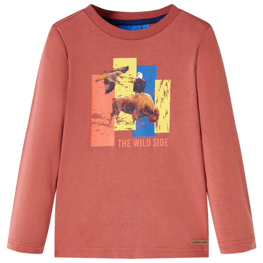 Tricou de copii cu mâneci lungi, henna, 140 GartenMobel Dekor