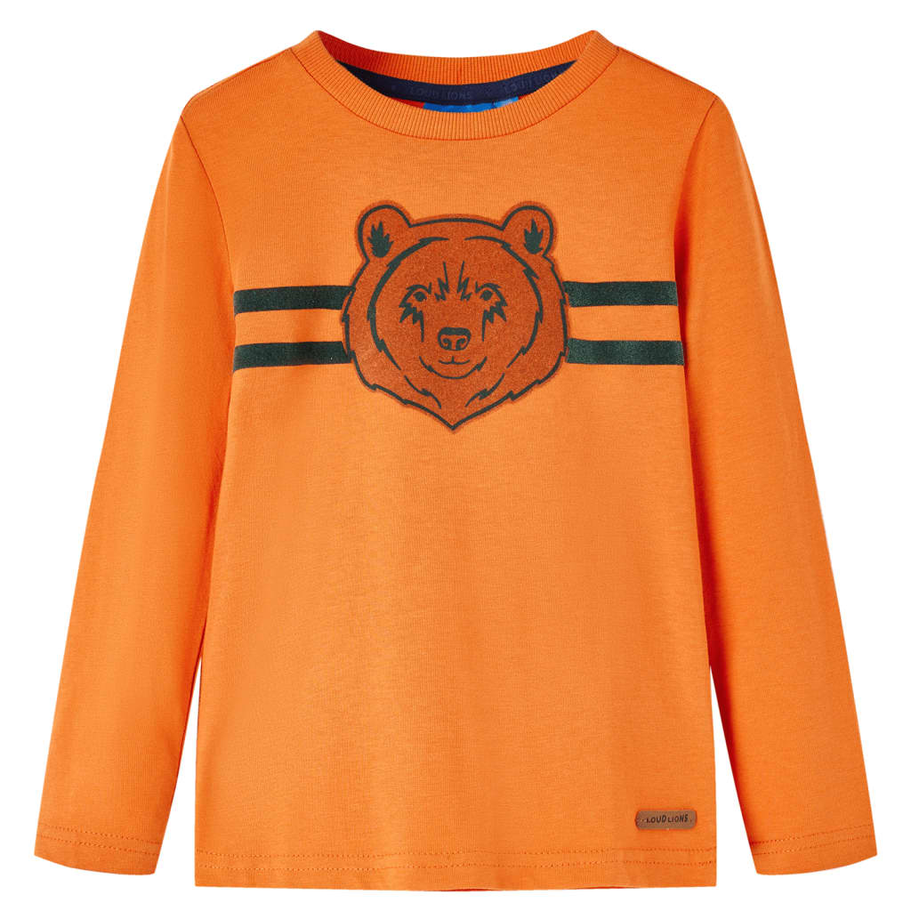 Tricou de copii cu mâneci lungi, portocaliu închis, 116 GartenMobel Dekor