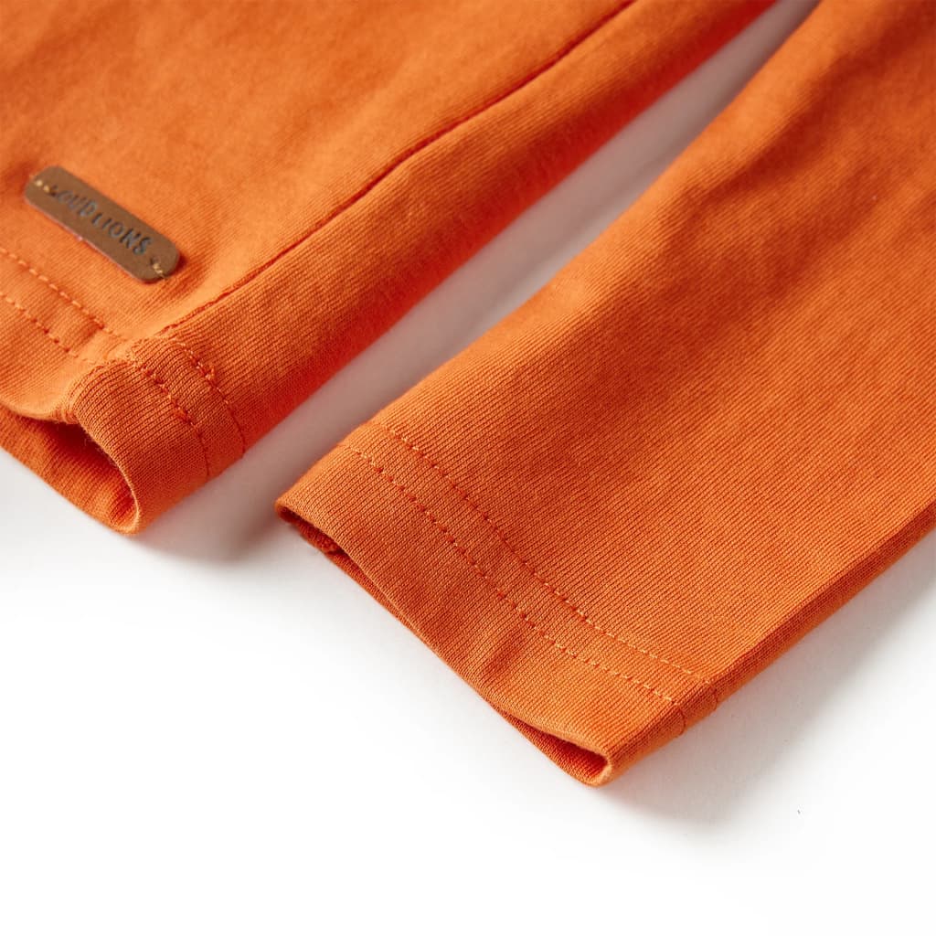 Tricou de copii cu mâneci lungi, portocaliu închis, 116 GartenMobel Dekor