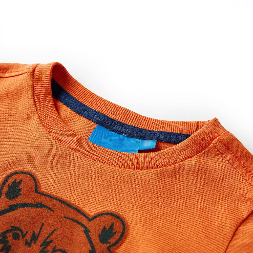 Tricou de copii cu mâneci lungi, portocaliu închis, 116 GartenMobel Dekor