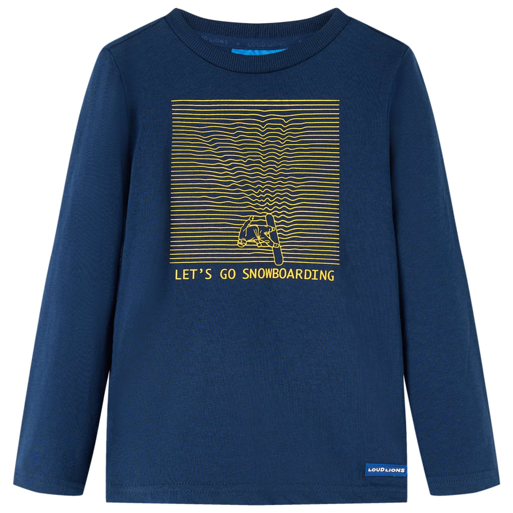Tricou de copii cu mâneci lungi bleumarin 104 GartenMobel Dekor